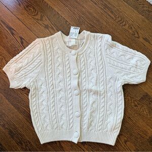 H&M Cream Cable Knit Cardigan Sweater